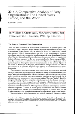 A Comparative Analysis of Party Organizations