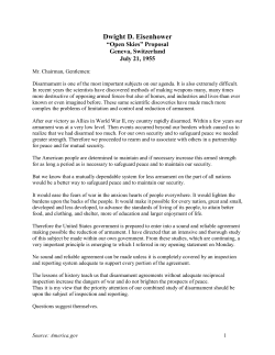 Eisenhower`s &ldquo;Open Skies&rdquo; Proposal