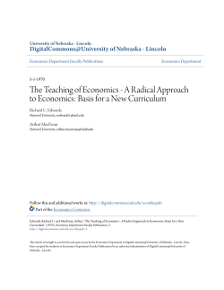 A Radical Approach to Economics - DigitalCommons@University of