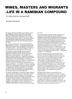 mines, masters and migrants -life in a namibian compound