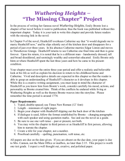 Wuthering Heights &ndash; &ldquo;The Missing Chapter&rdquo; Project