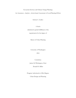 Ecosystem Services and Climate Change Planning: An Awareness