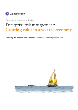 Enterprise risk management: Creating value in a volatile economy