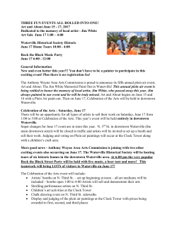 Art and About June 15 - 17, 2017 Dedicated to the memory of local
