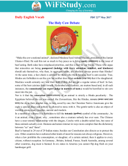 Daily English Vocab The Holy Cow Debate