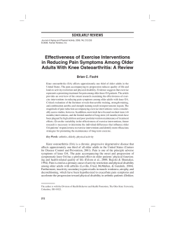 Effectiveness of Exercise Interventions in Reducing