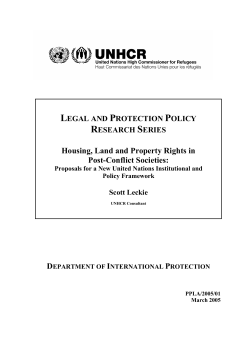 housing, land and property rights in post-conflict societies