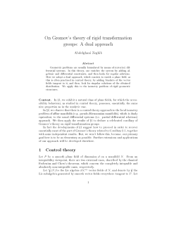 On Gromov`s theory of rigid transformation groups: A dual approach