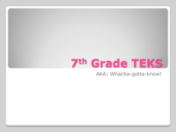 7th Grade TEKS - Newcastle ISD