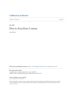 How to Aviod Iran-Contras - Berkeley Law Scholarship Repository
