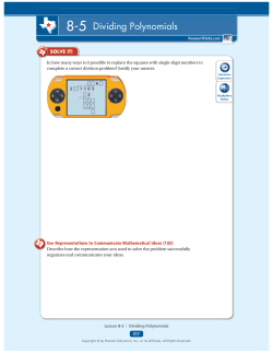 8-5 Dividing Polynomials