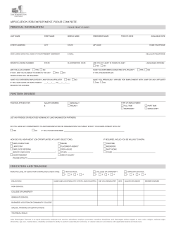 application for employment. please complete. personal information