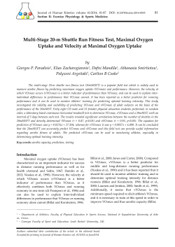 Multi-Stage 20-m Shuttle Run Fitness Test, Maximal Oxygen Uptake