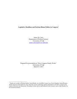Legislative Deadlines and Partisan Blame Politics in Congress