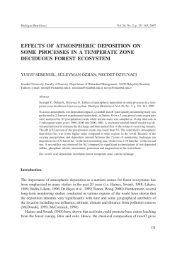 effects of atmospheric deposition on some processes in a temperate