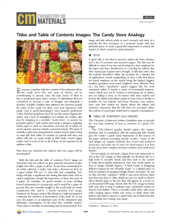The Candy Store Analogy - American Chemical Society