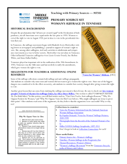 Primary Source Set: Women`s Suffrage