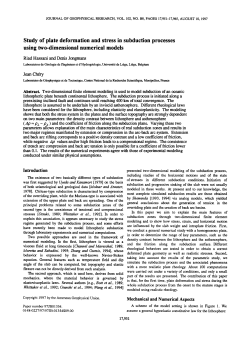 Study of plate deformation and stress in subduction processes using