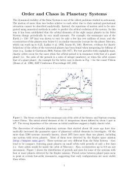 Order and Chaos in Planetary Systems