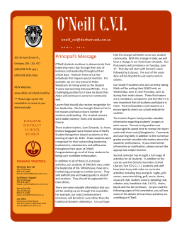 Newsletter April 2014 - Durham District School Board