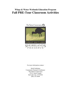 Fall PRE-Tour Classroom Activities