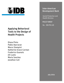 Applying Behavioral Tools to the Design of Health Projects