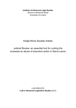 Kadija Mona Saudatu Kabba Judicial Review: an essential tool for