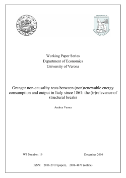 Granger non-causality tests between (non)renewable energy