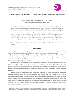 Dichotomous Keys and Collections in Pre-primary Education