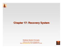 Chapter 17: Recovery System
