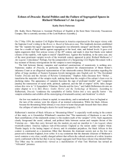 Echoes of Dracula: Racial Politics and the Failure