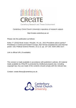 Canterbury Christ Church University`s repository of research outputs