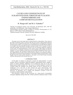 CAUSES AND CONSEQUENCES OF EUKARYOTIZATION