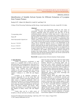 Identification of Suitable Solvent System for Efficient Extraction of