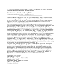 Isovolemic partial red cell exchange in an Infant with Hypoplastic