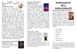 Reading Guide for ART in Cadbury College LRC