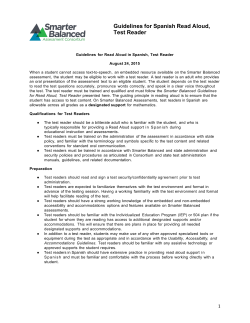 Guidelines for Spanish Read Aloud, Test Reader