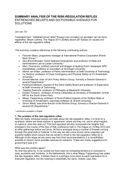 Summary analysis of the risk-regulation reflex