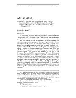 A Civics Lesson - Texas Law Review