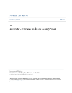 Interstate Commerce and State Taxing Power