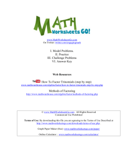 Factoring | Notes and Worksheet