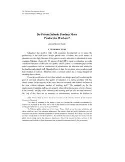 Do Private Schools Produce More Productive Workers?