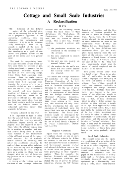 Cottage and Small Scale Industries