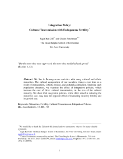 Integration Policy: Cultural Transmission with Endogenous Fertility.