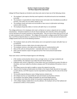 Northern Virginia Community College Cell Phone Stipend Plan