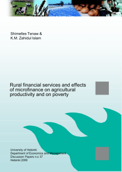 Rural financial services and effects of microfinance on agricultural