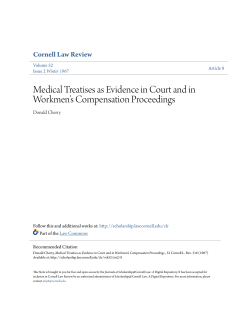 Medical Treatises as Evidence in Court and in Workmen`s