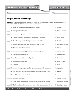 Oklahoma: Land of Opportunity Workbook Skills People, Places, and
