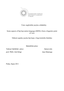 Some aspects of hip hop nation language (HHNL) from a linguistic