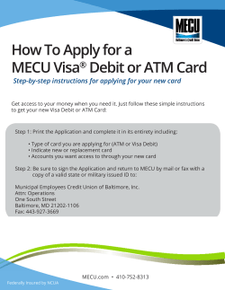 How To Apply for a MECU Visa&reg; Debit or ATM Card